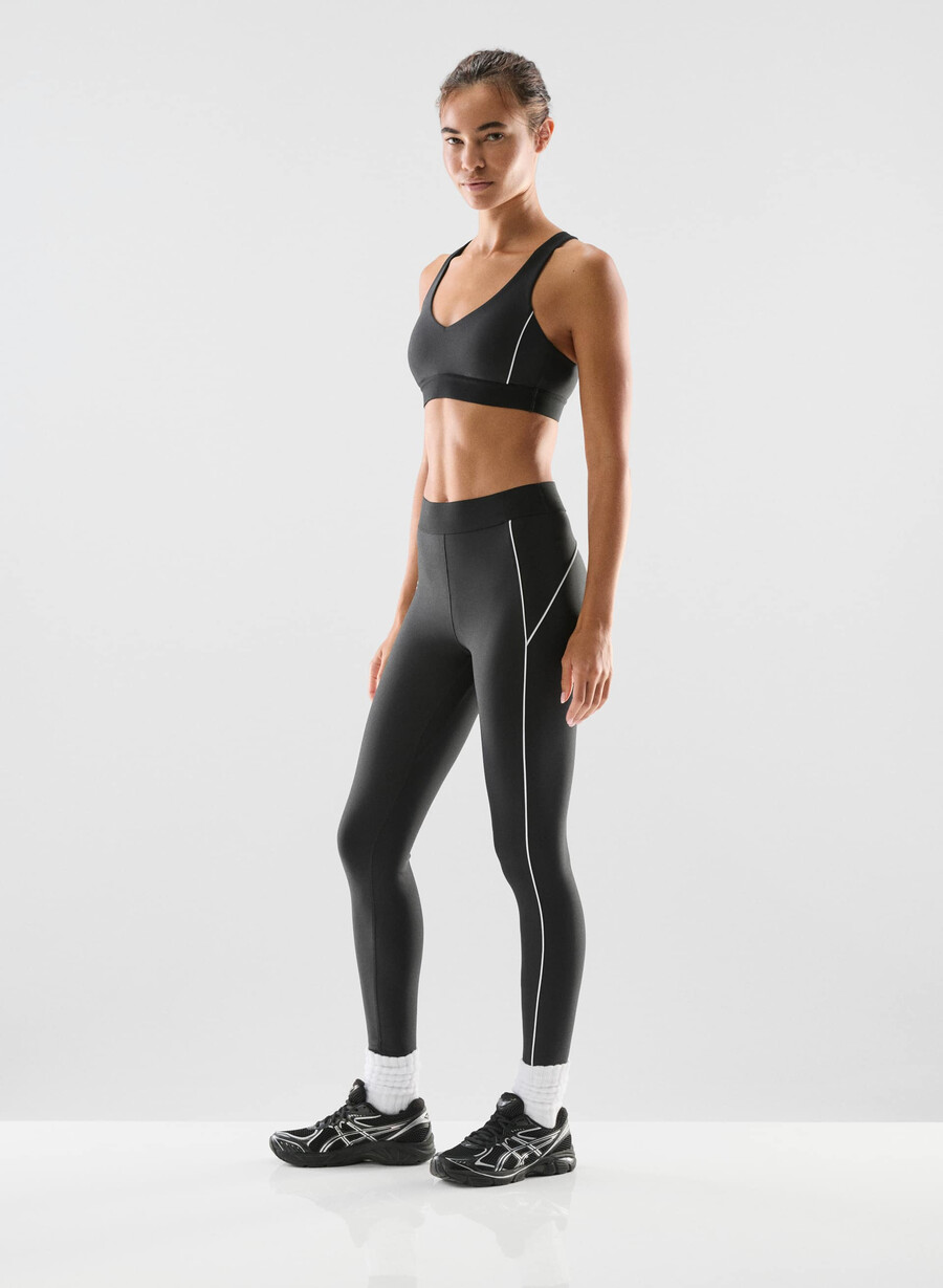 reggiseno sportivo glotone hustle nerobianco brillante