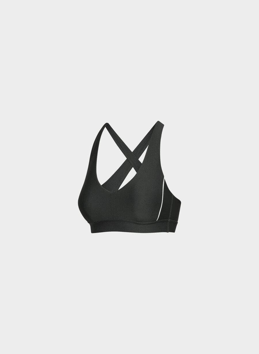 reggiseno sportivo glotone hustle nerobianco brillante