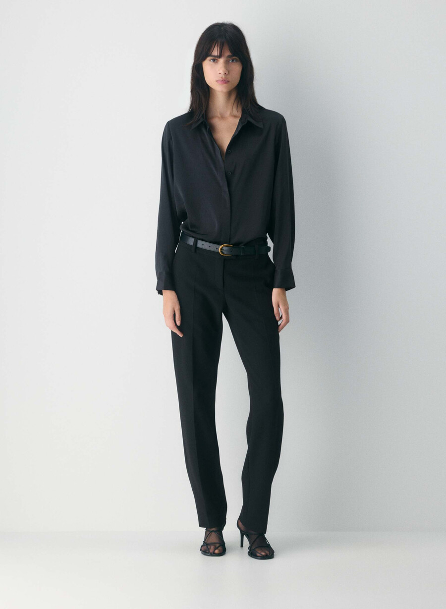 camicia baker satin nera