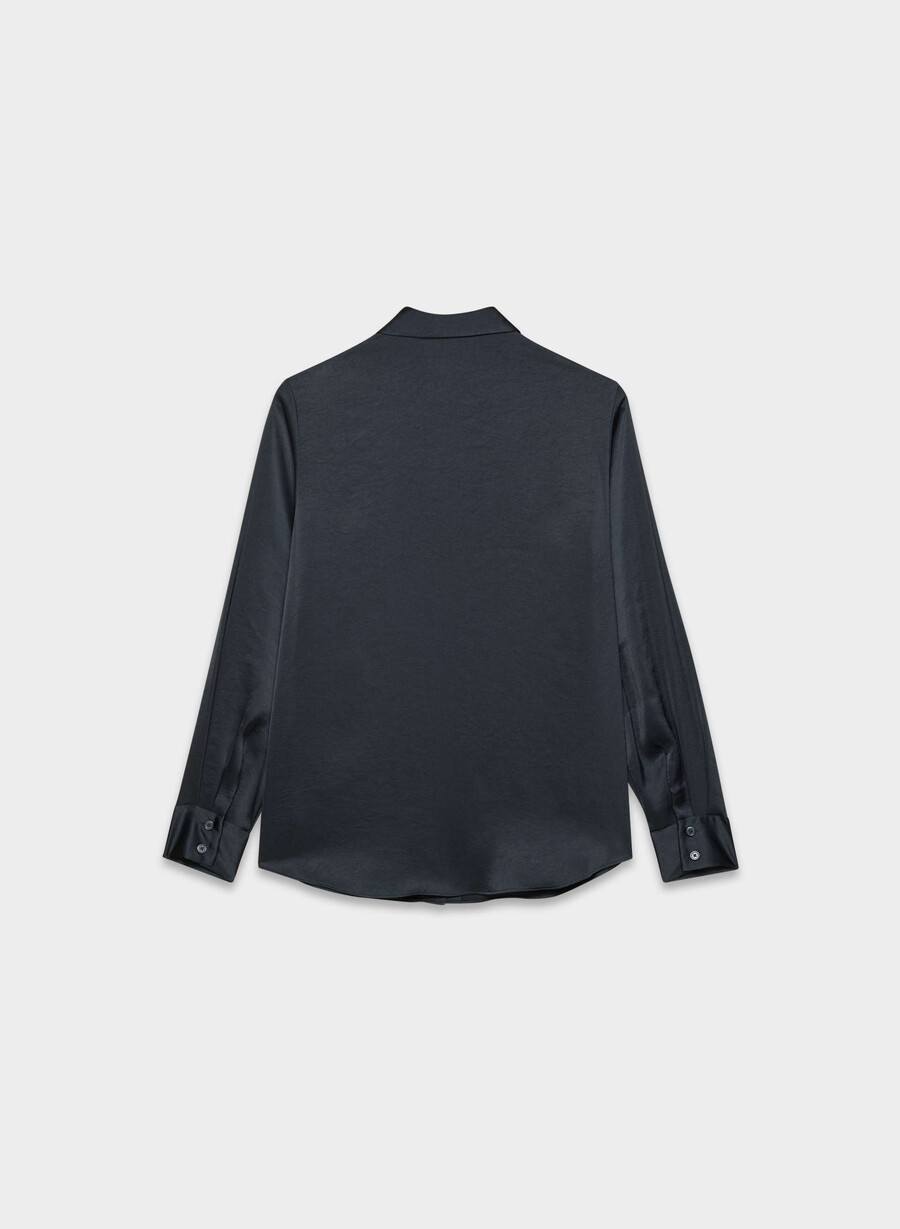 camicia baker satin dark navy