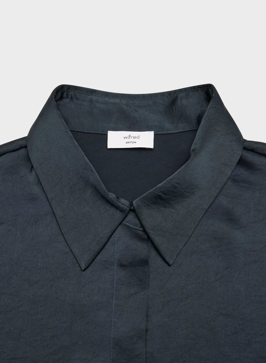 camicia baker satin dark navy
