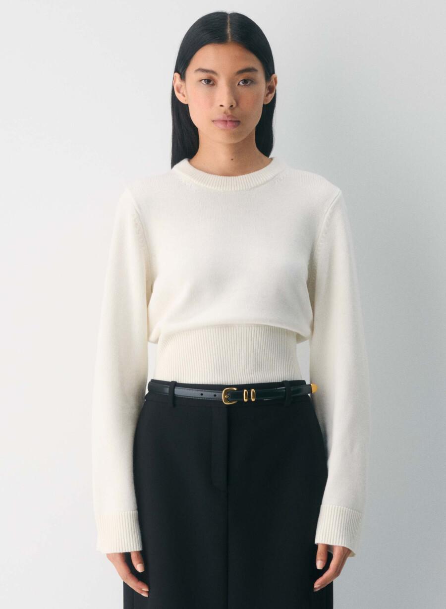 maglione in lana merino byline light birch