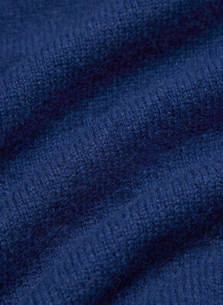 maglione a maniche corte rilassato in cashmere e piume byron blue
