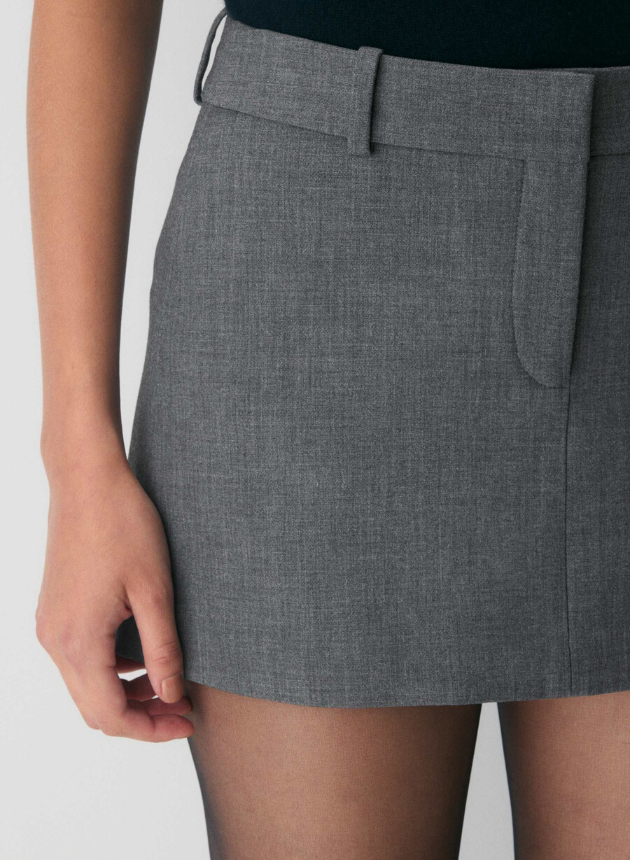 chisel micro skort - ressential heather charcoal