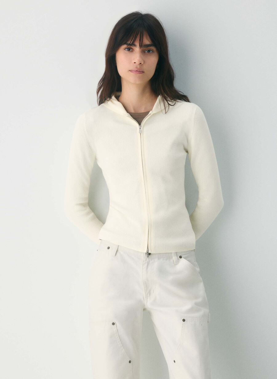 felpa con cappuccio daze zip h.grigio chiaro fresco