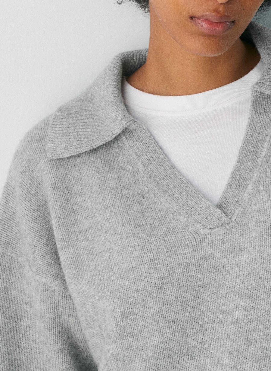 maglione polo analogico heather chrome