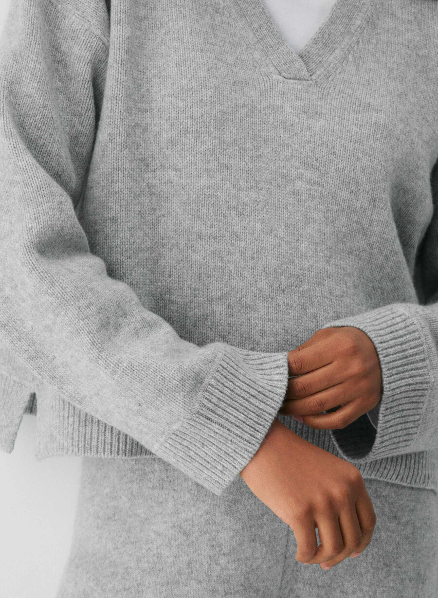 maglione polo analogico heather chrome