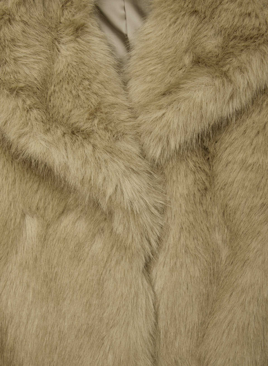 cappotto verbier - pelliccia sintetica artica duo-toned wicker tan