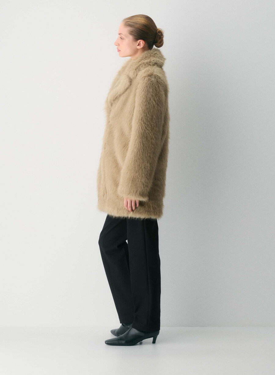 cappotto verbier - pelliccia sintetica artica duo-toned wicker tan