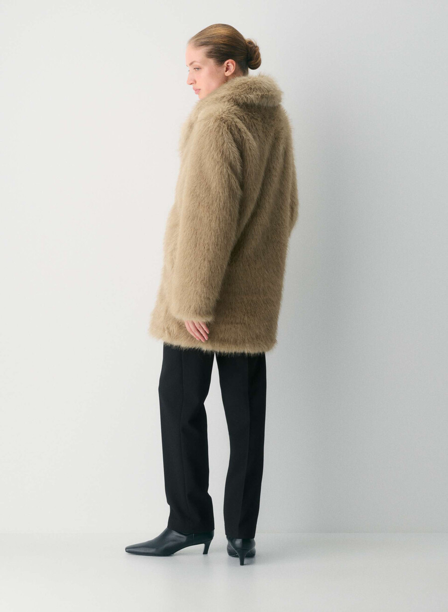 cappotto verbier - pelliccia sintetica artica duo-toned wicker tan