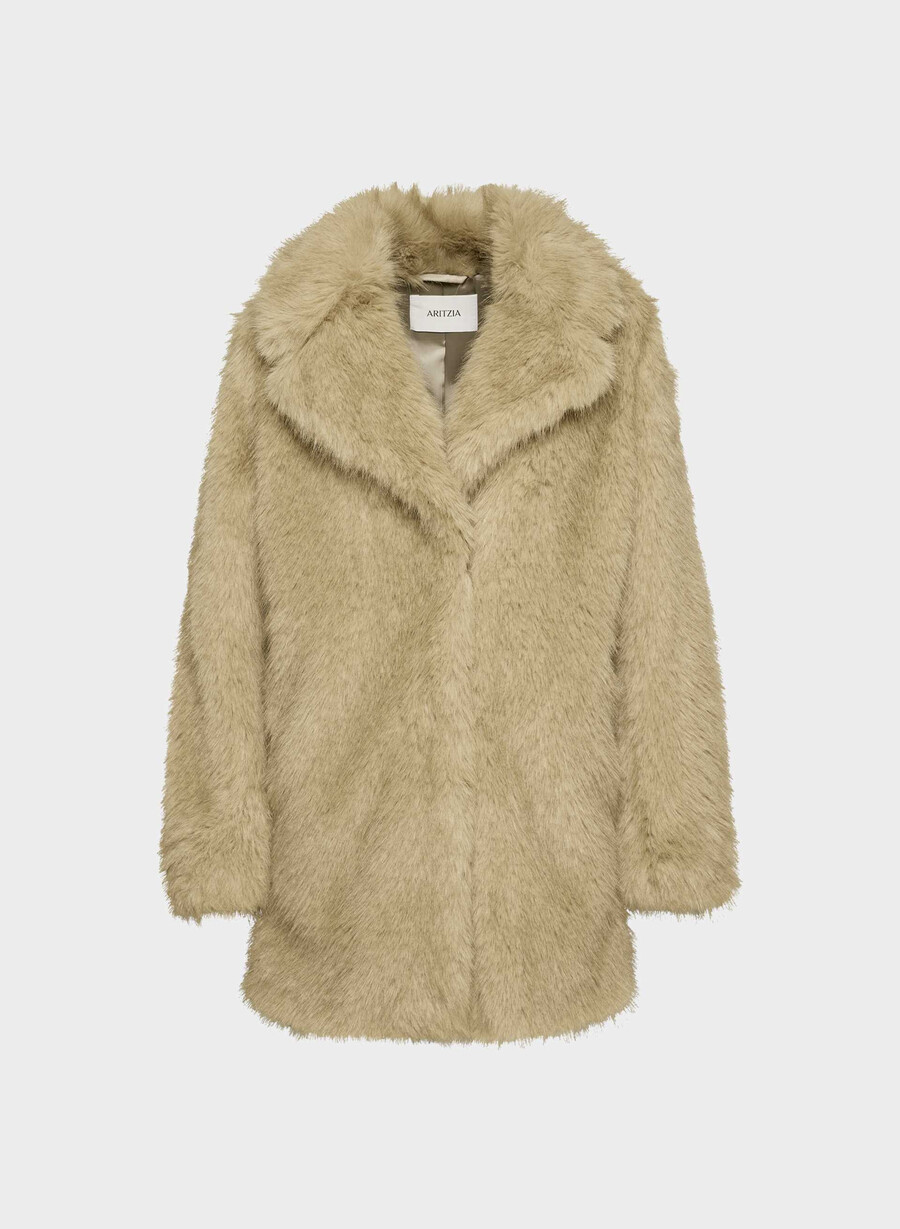 cappotto verbier - pelliccia sintetica artica duo-toned wicker tan