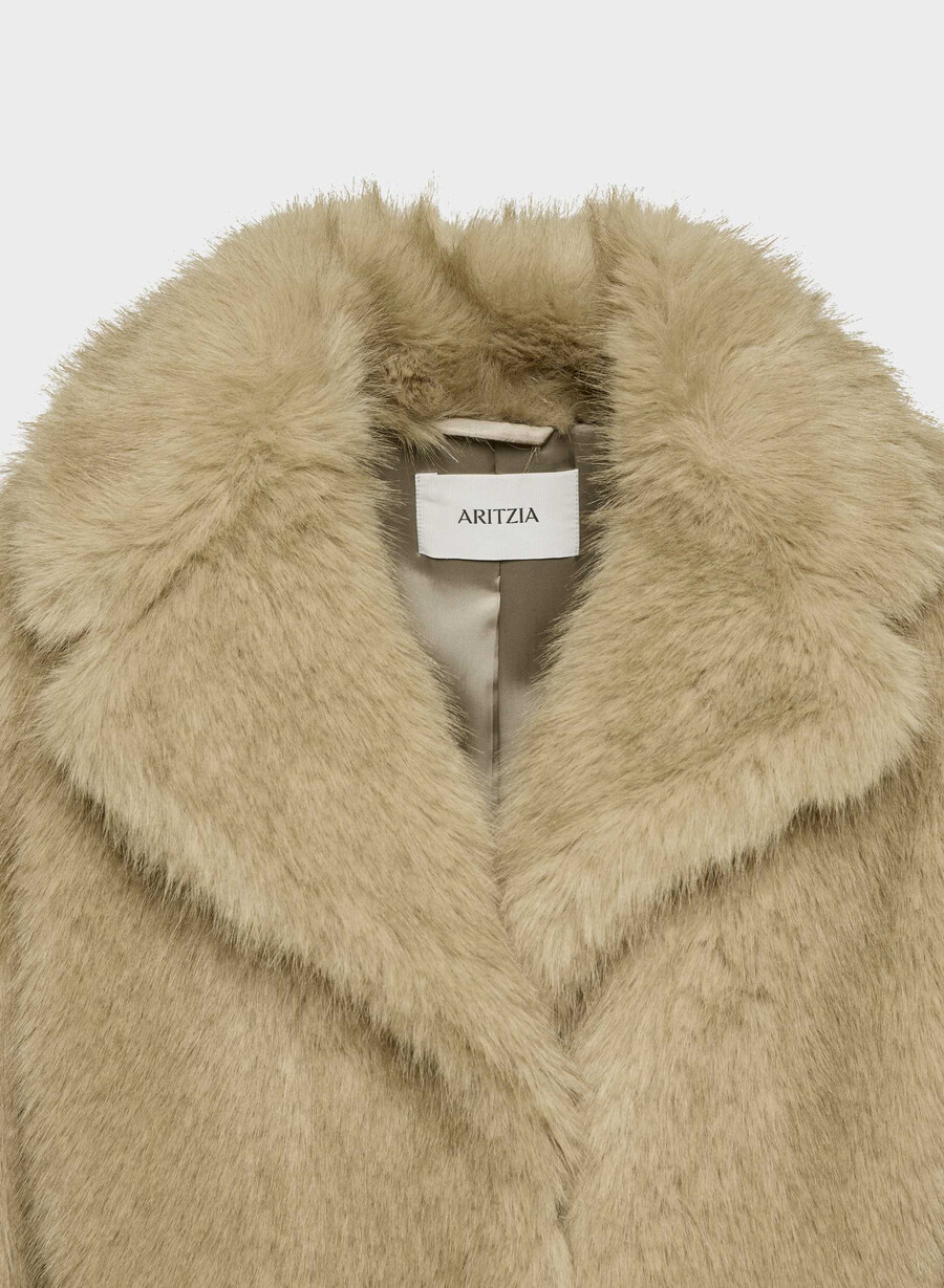 cappotto verbier - pelliccia sintetica artica duo-toned wicker tan