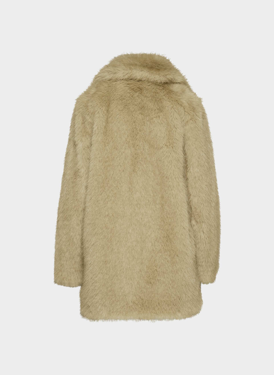 cappotto verbier - pelliccia sintetica artica duo-toned wicker tan