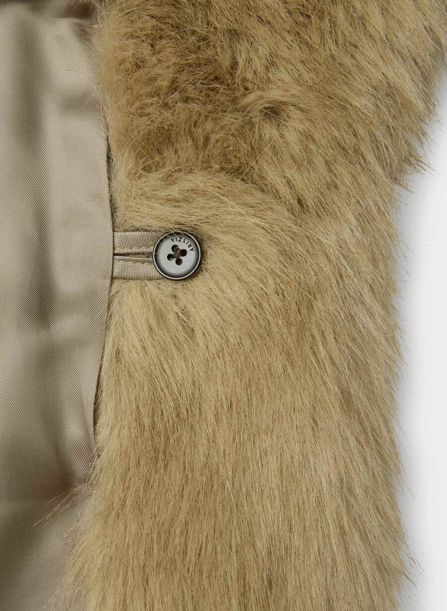 cappotto verbier - pelliccia sintetica artica duo-toned wicker tan
