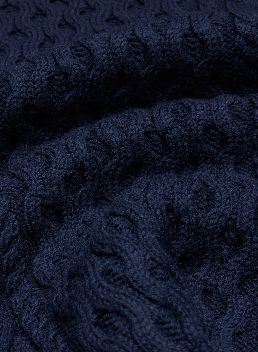 maglione girocollo a vita alta in lana merino heritage knit admiral