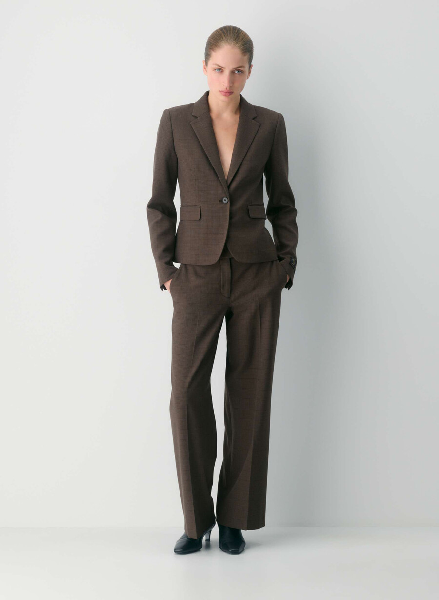 blazer etiquette - twill merle chk cl tph chr