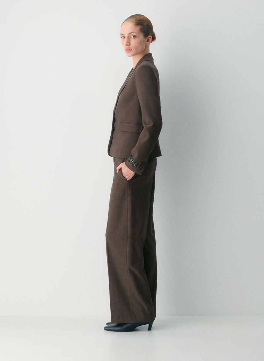 blazer etiquette - twill merle chk cl tph chr