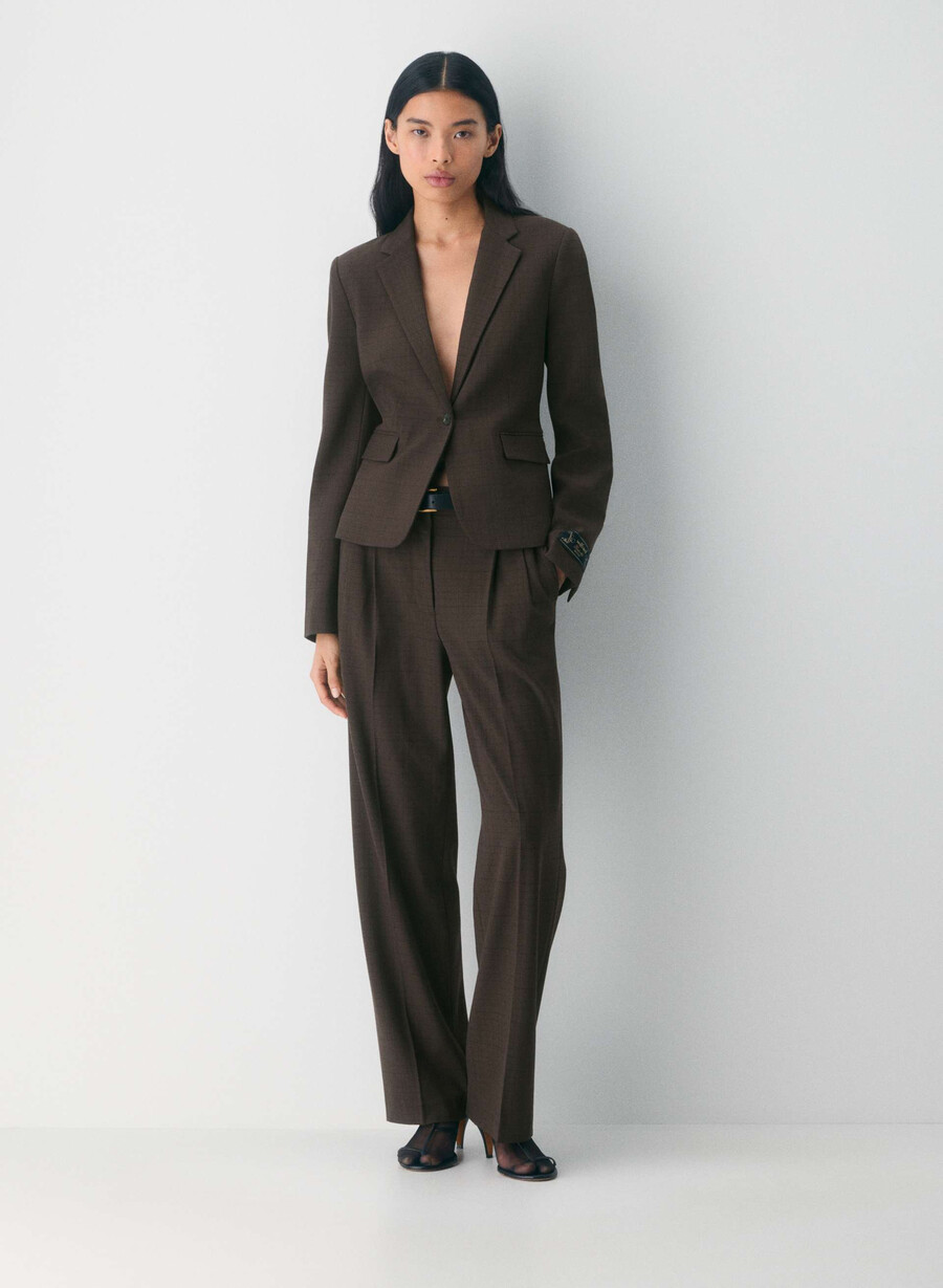 blazer etiquette - twill sanford chk rm brblk