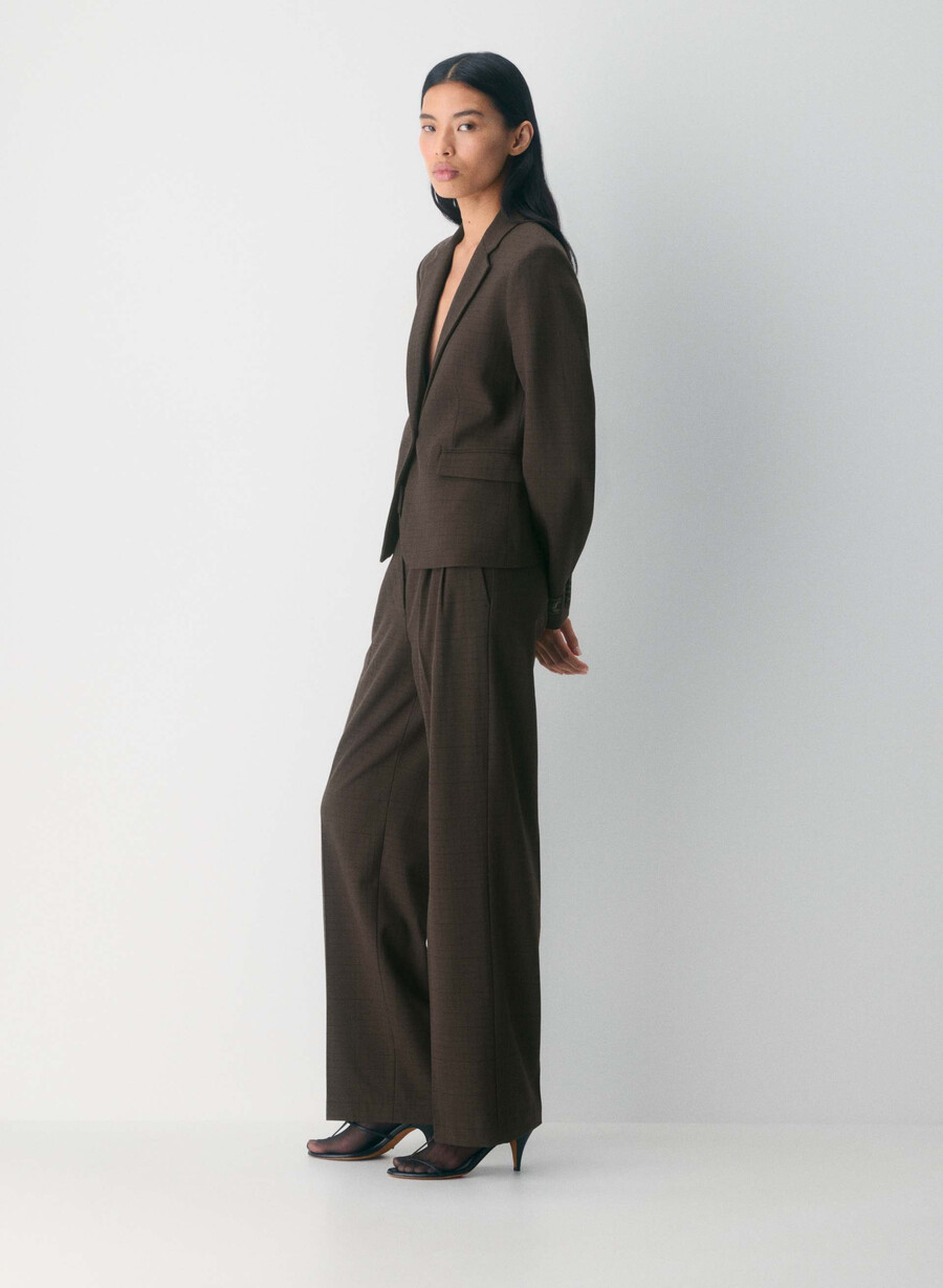 blazer etiquette - twill sanford chk rm brblk