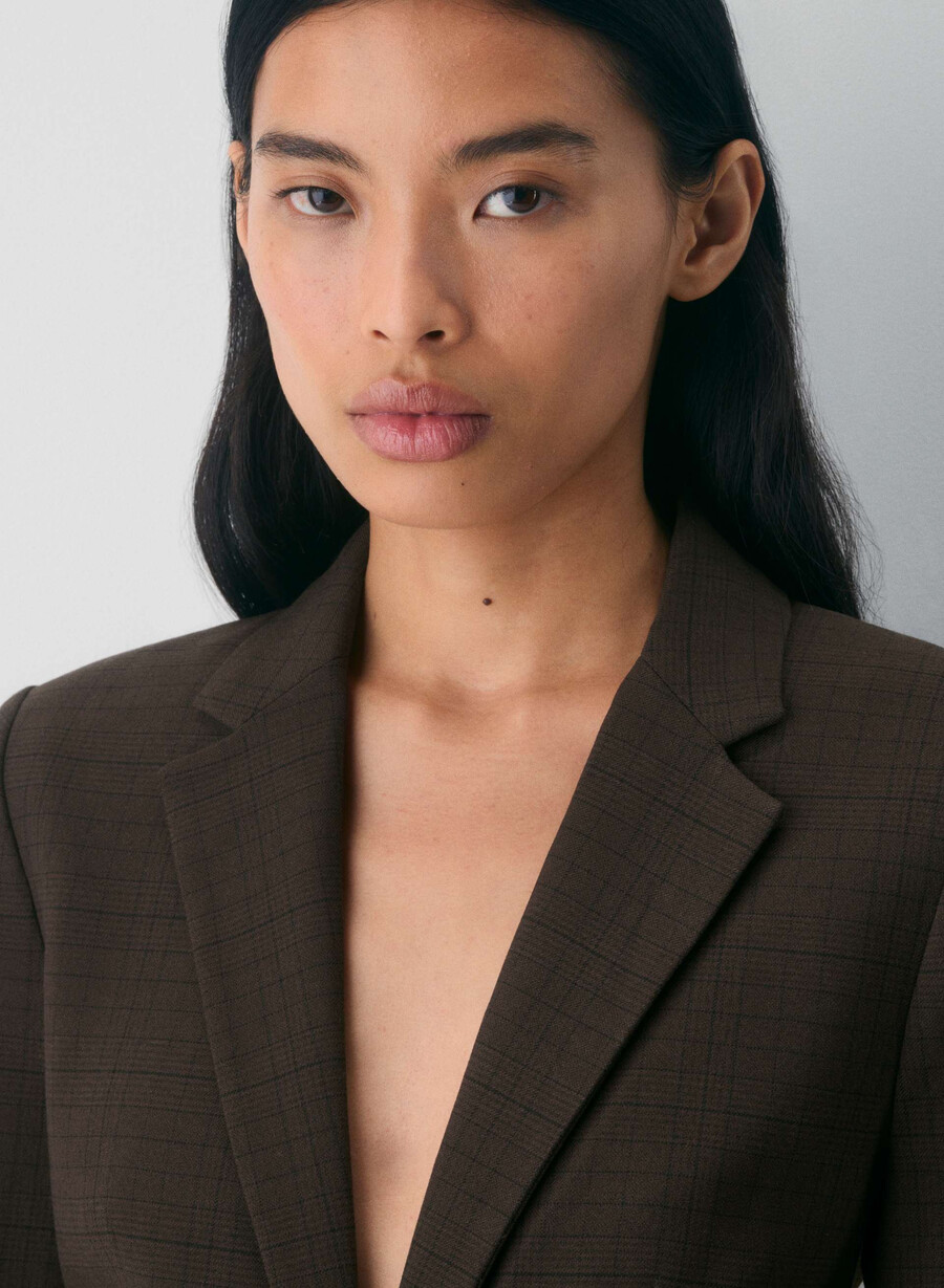 blazer etiquette - twill sanford chk rm brblk