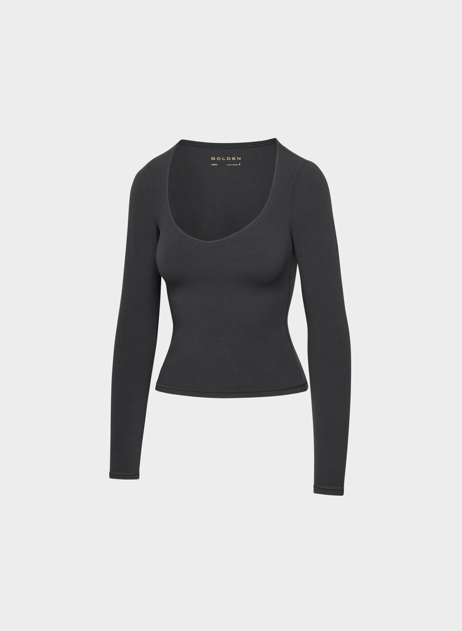 butter essential v-neck longsleeve nero