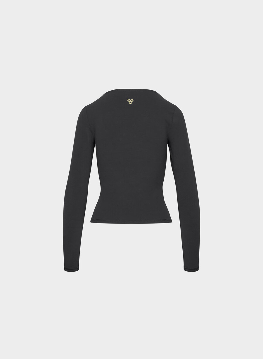 butter essential v-neck longsleeve nero
