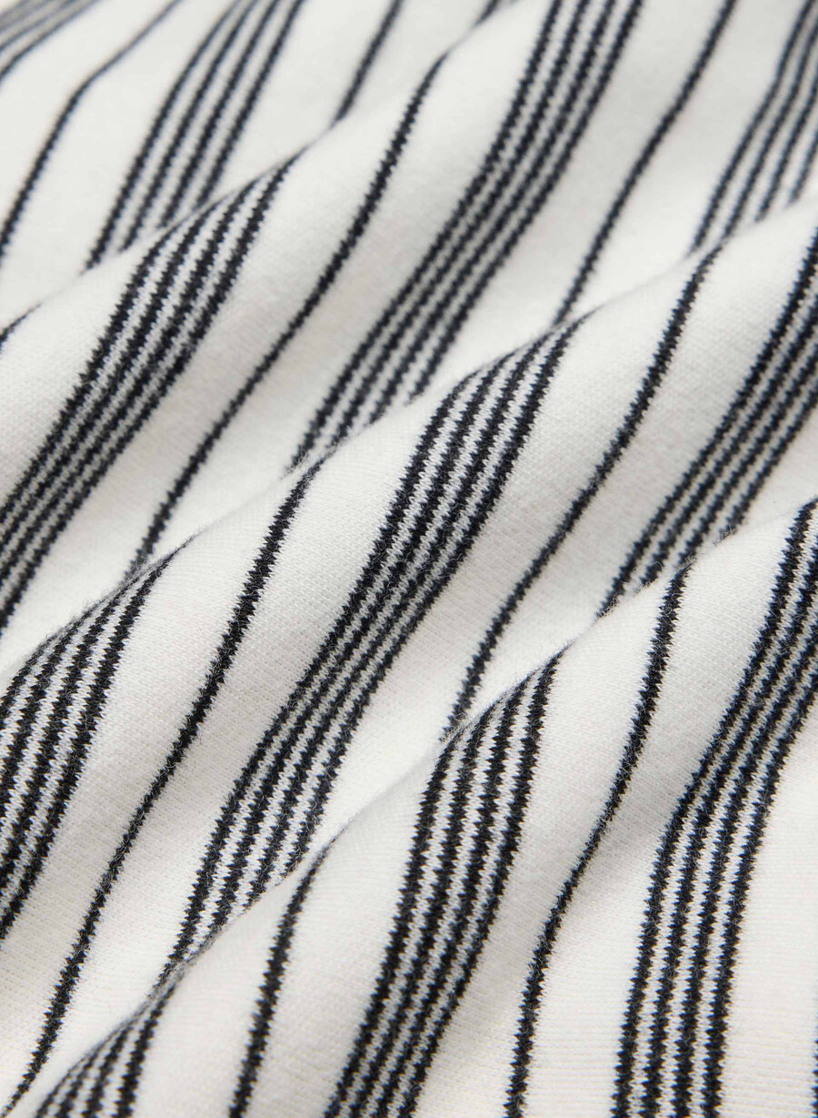maglia a maniche lunghe eton in cotone interlock betulla chiaranero