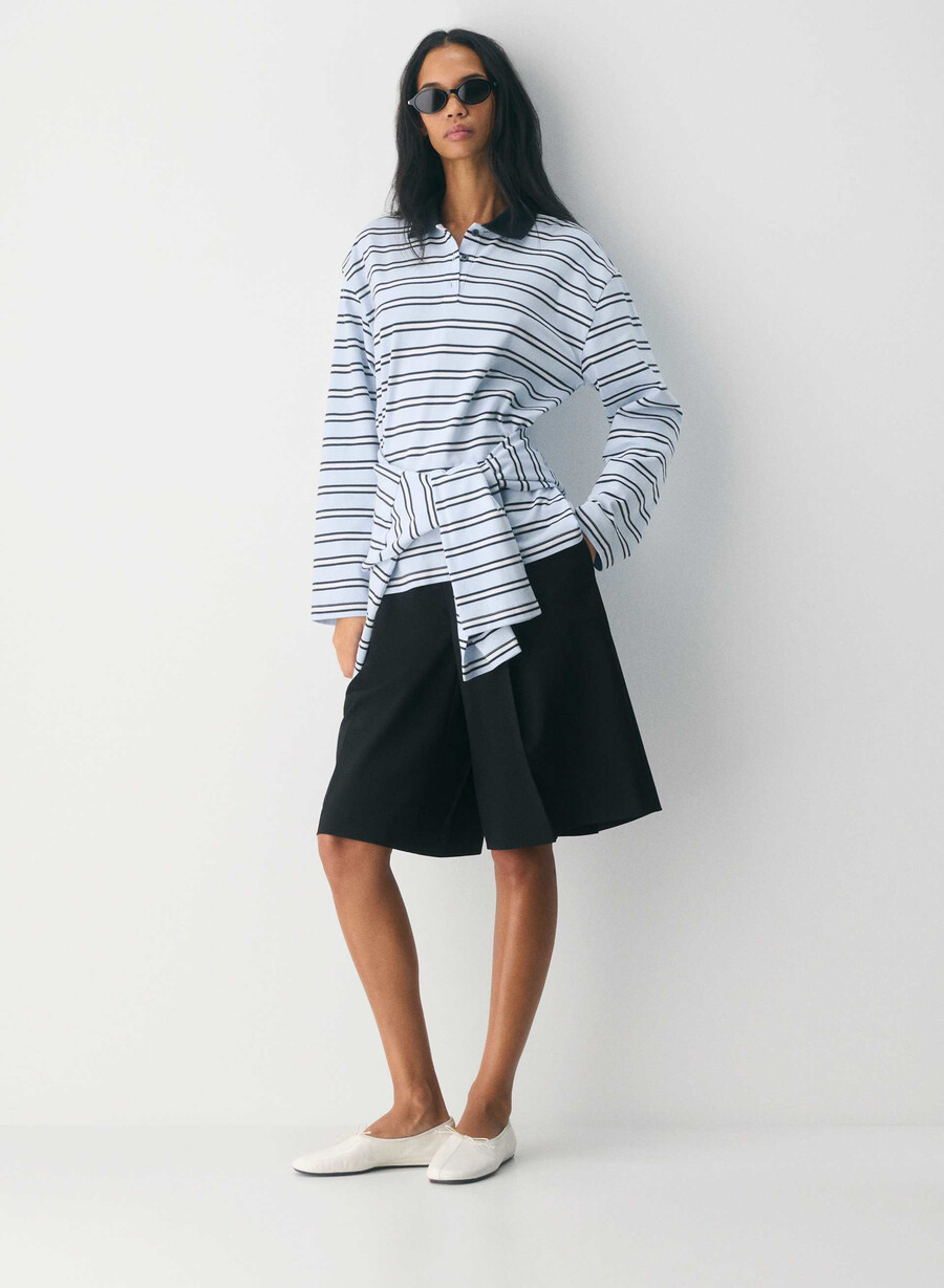 maglia a maniche lunghe eton in cotone interlock mddy bldrk nght nvy