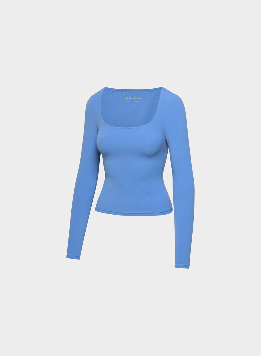 butter essential squareneck longsleeve french blue