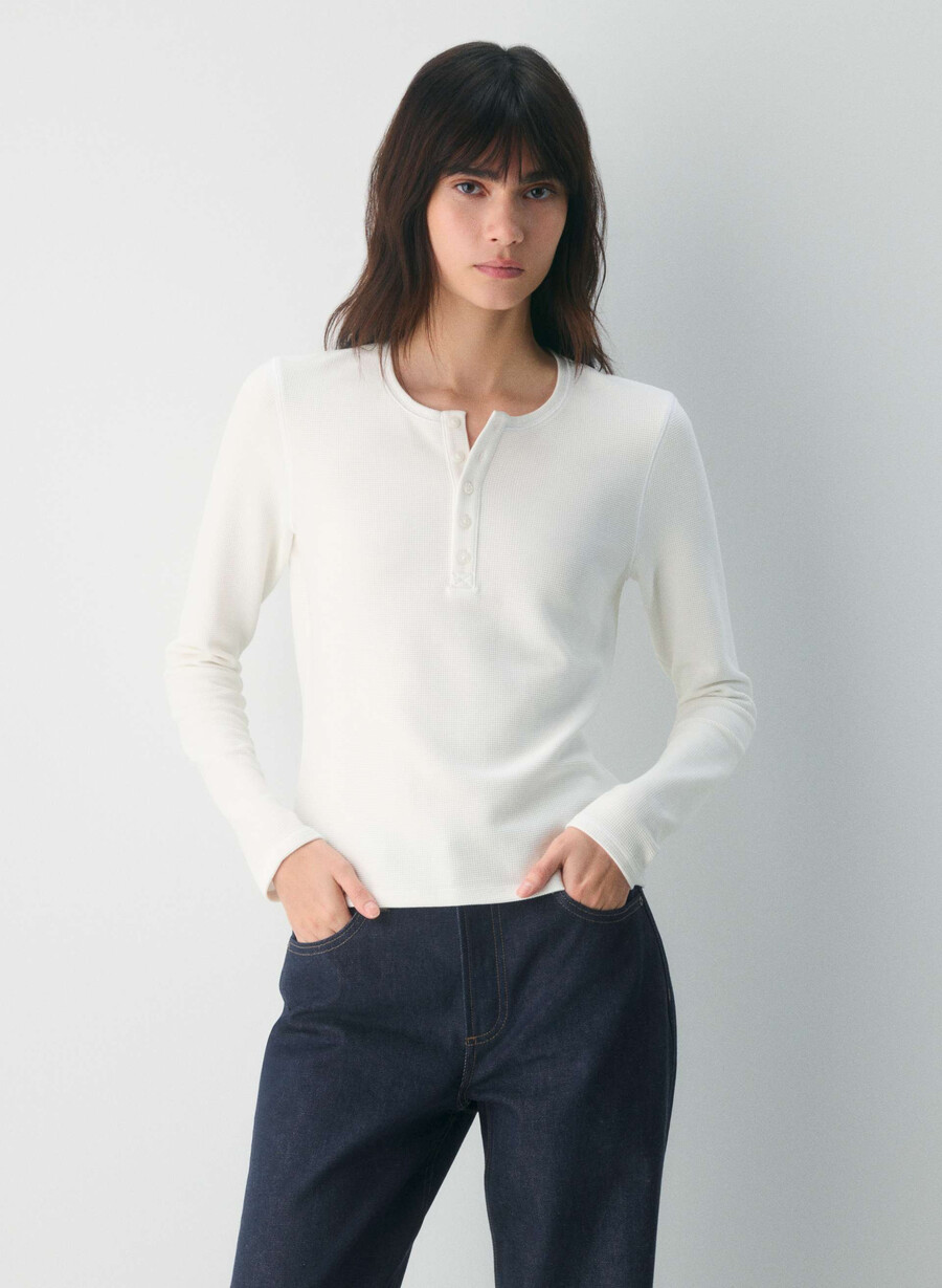 nuova maglia a maniche lunghe waffelx blur oak