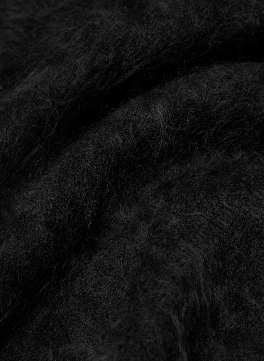 maglione girocollo rilassato in cashmere spazzolato nero