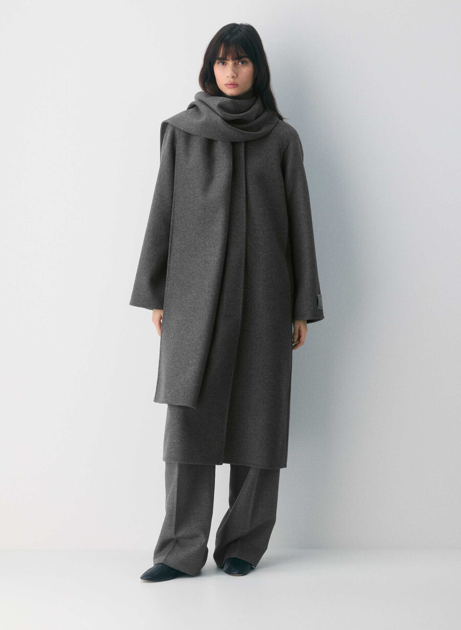 cappotto double-face the embrace - luxe rewool heather charcoal