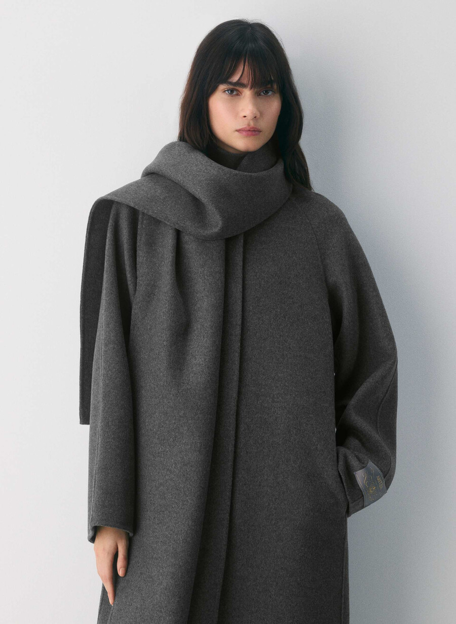 cappotto double-face the embrace - luxe rewool heather charcoal