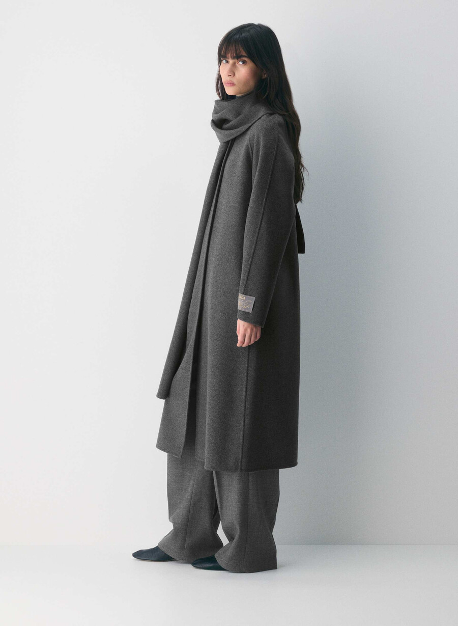 cappotto double-face the embrace - luxe rewool heather charcoal