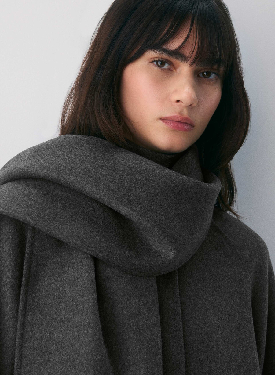 cappotto double-face the embrace - luxe rewool heather charcoal