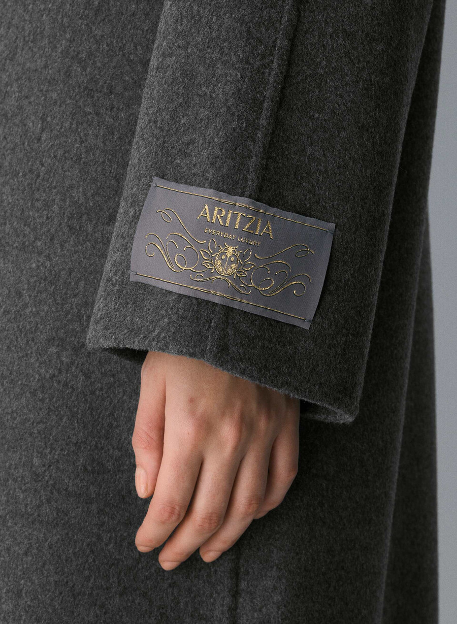 cappotto double-face the embrace - luxe rewool heather charcoal