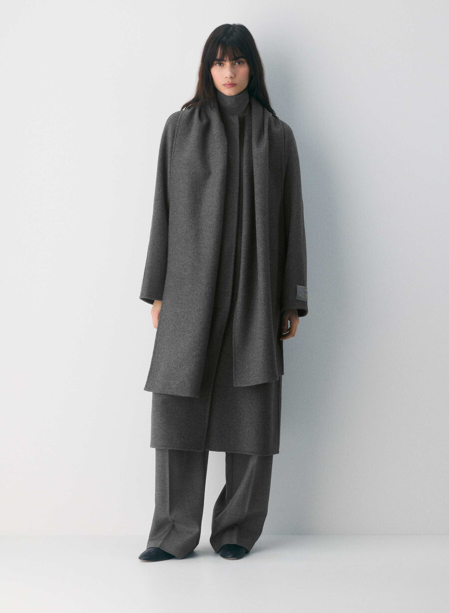 cappotto double-face the embrace - luxe rewool heather charcoal