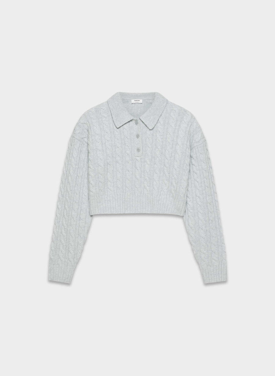 maglione polo rosebud heather chrome