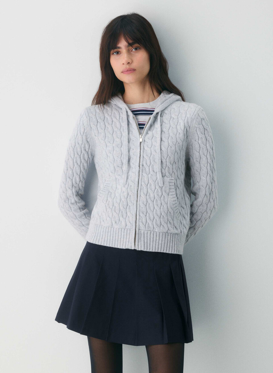 felpa con cappuccio cottage heather chrome