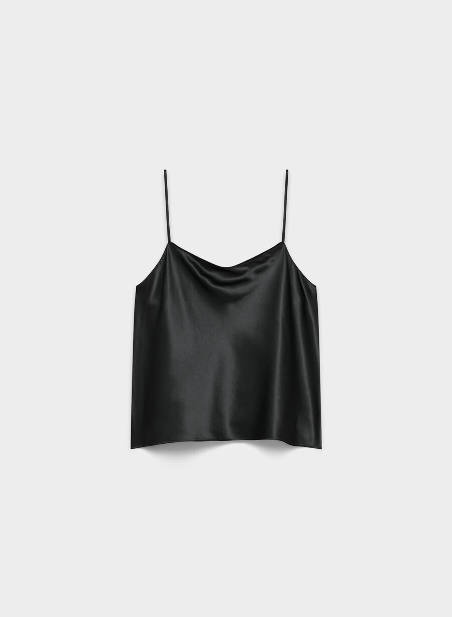 canotta pigiama in seta nightside nero