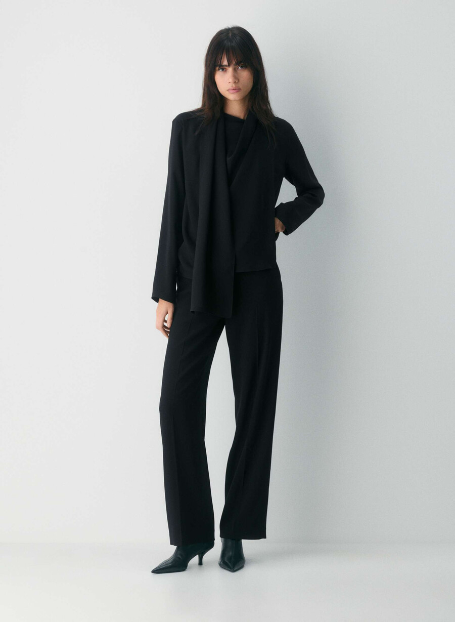 pantaloni new agency - mirror crepe espace