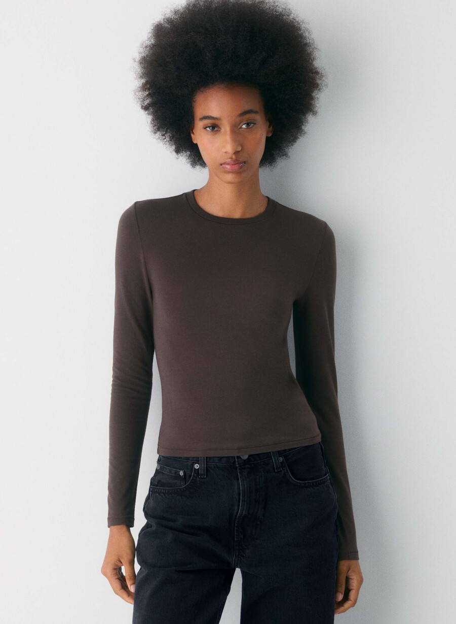homestretch smooth solo longsleeve marrone mocha ricco