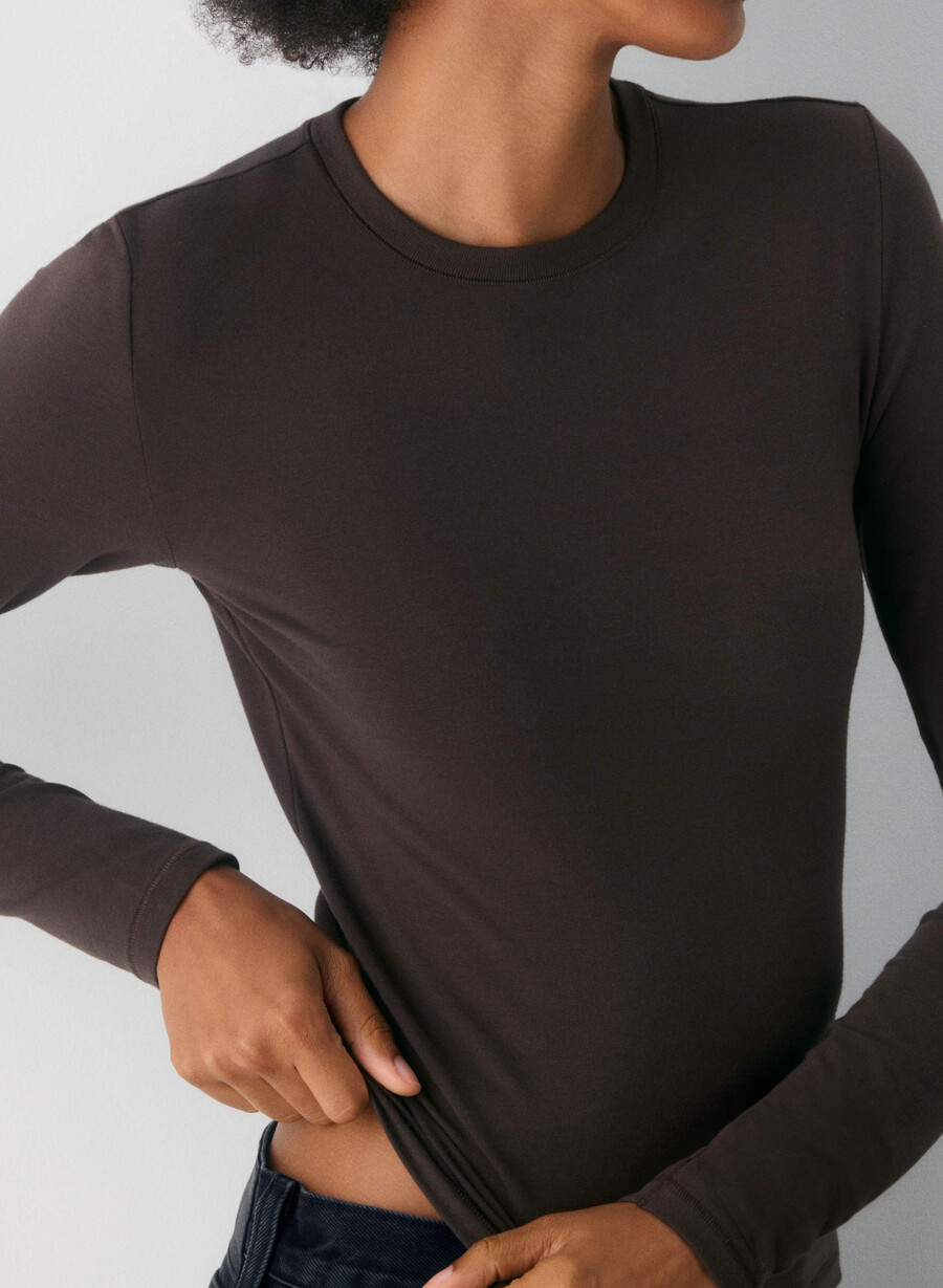 homestretch smooth solo longsleeve marrone mocha ricco