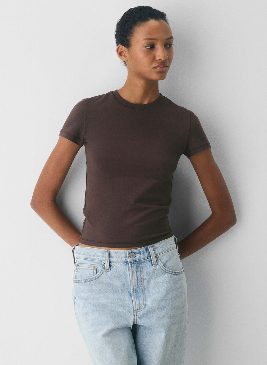 t-shirt homestretch smooth tune marrone mocha ricco