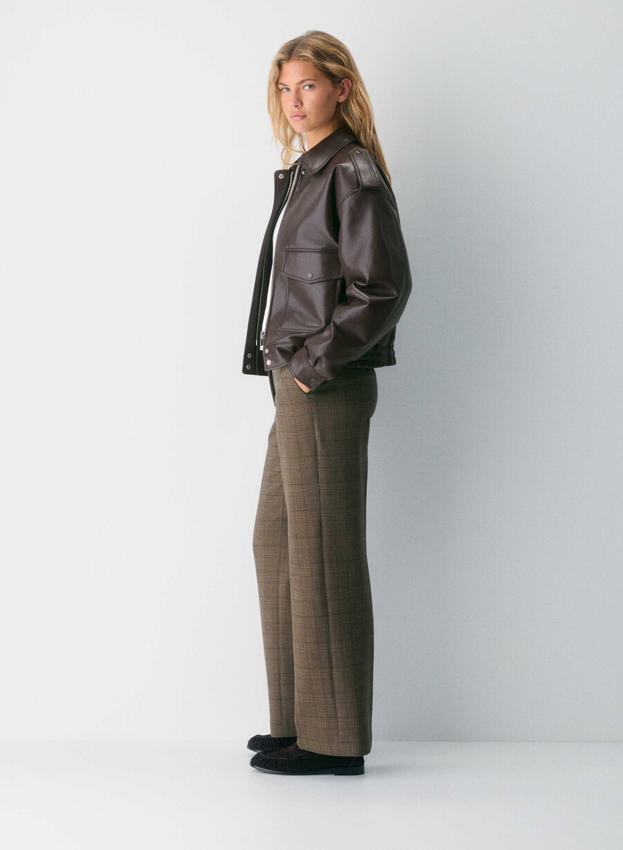pantaloni new agency curve-fit - ressential tyson chk marronetaup