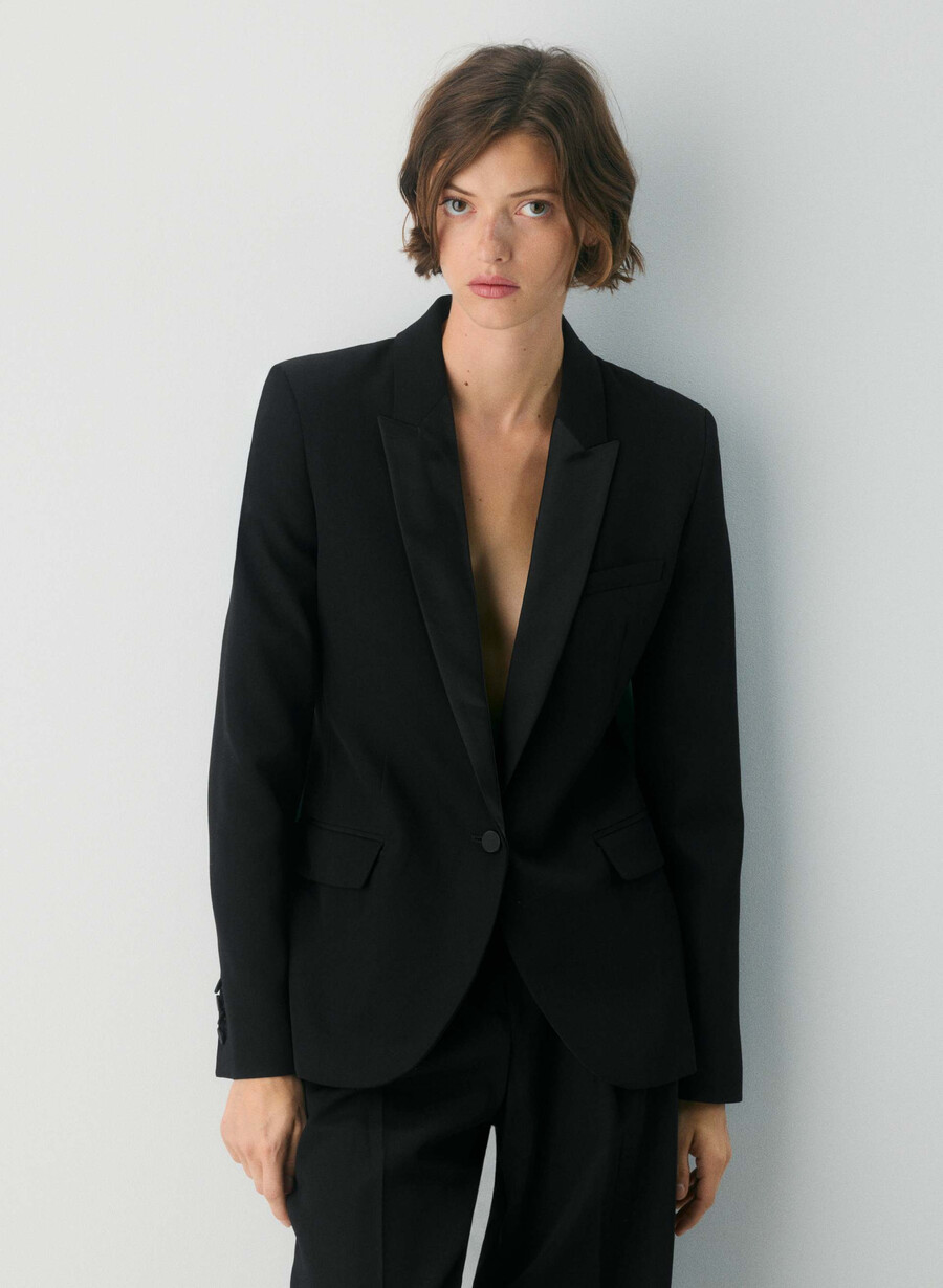 blazer in lana charisse nero