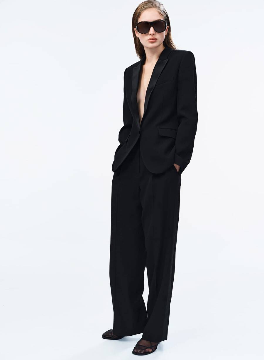 blazer in lana charisse nero