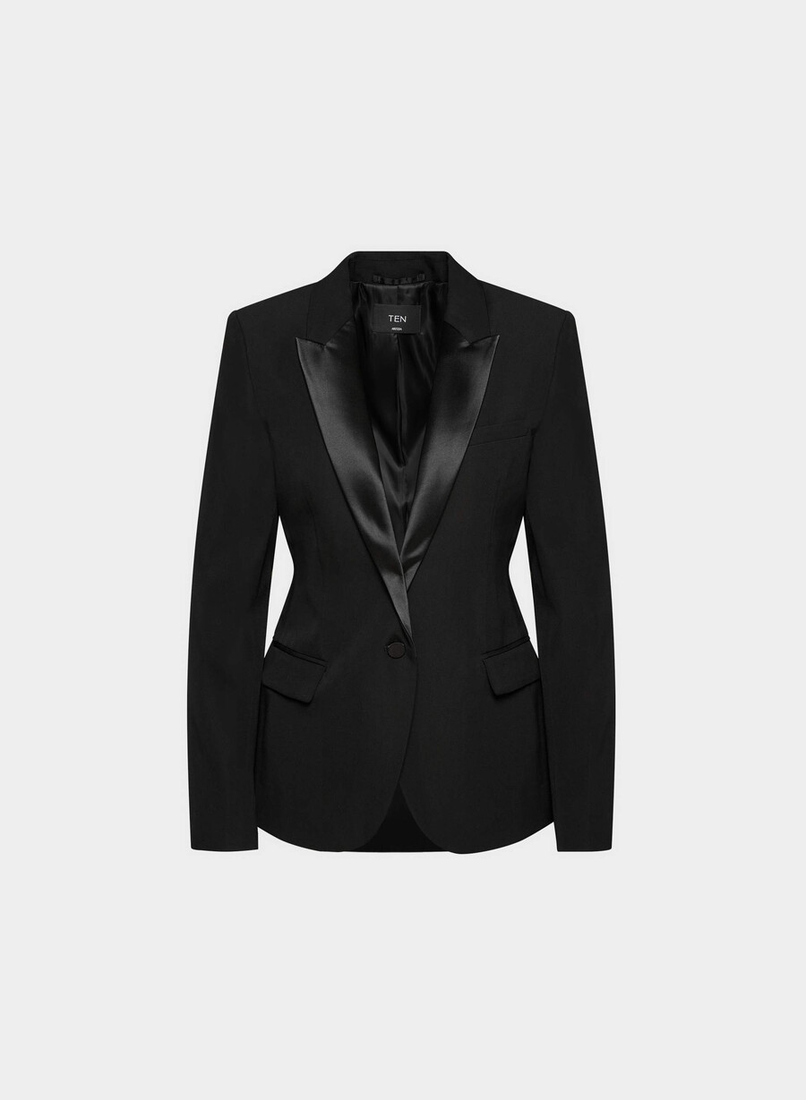 blazer in lana charisse nero