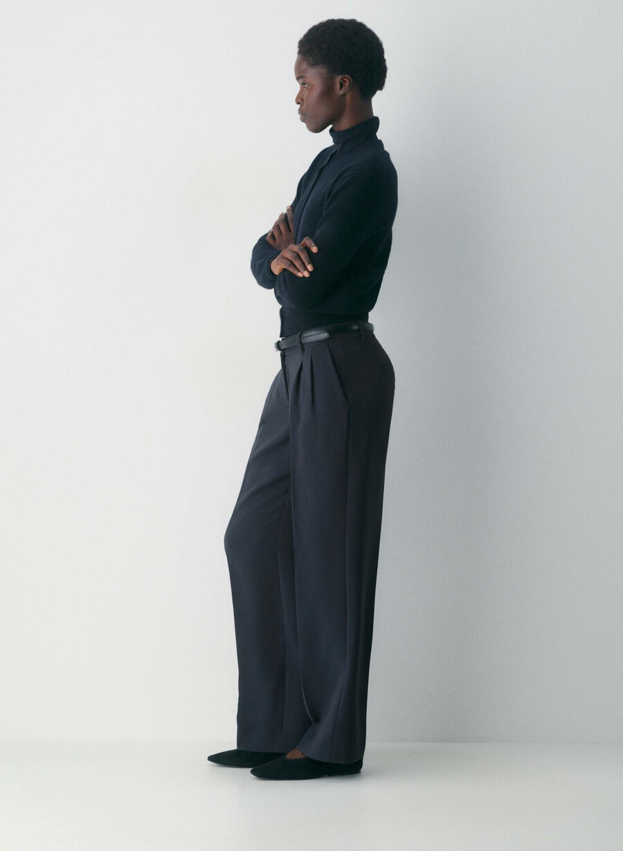 the effortless pant curve-fit lo-rise - crepette dark navy