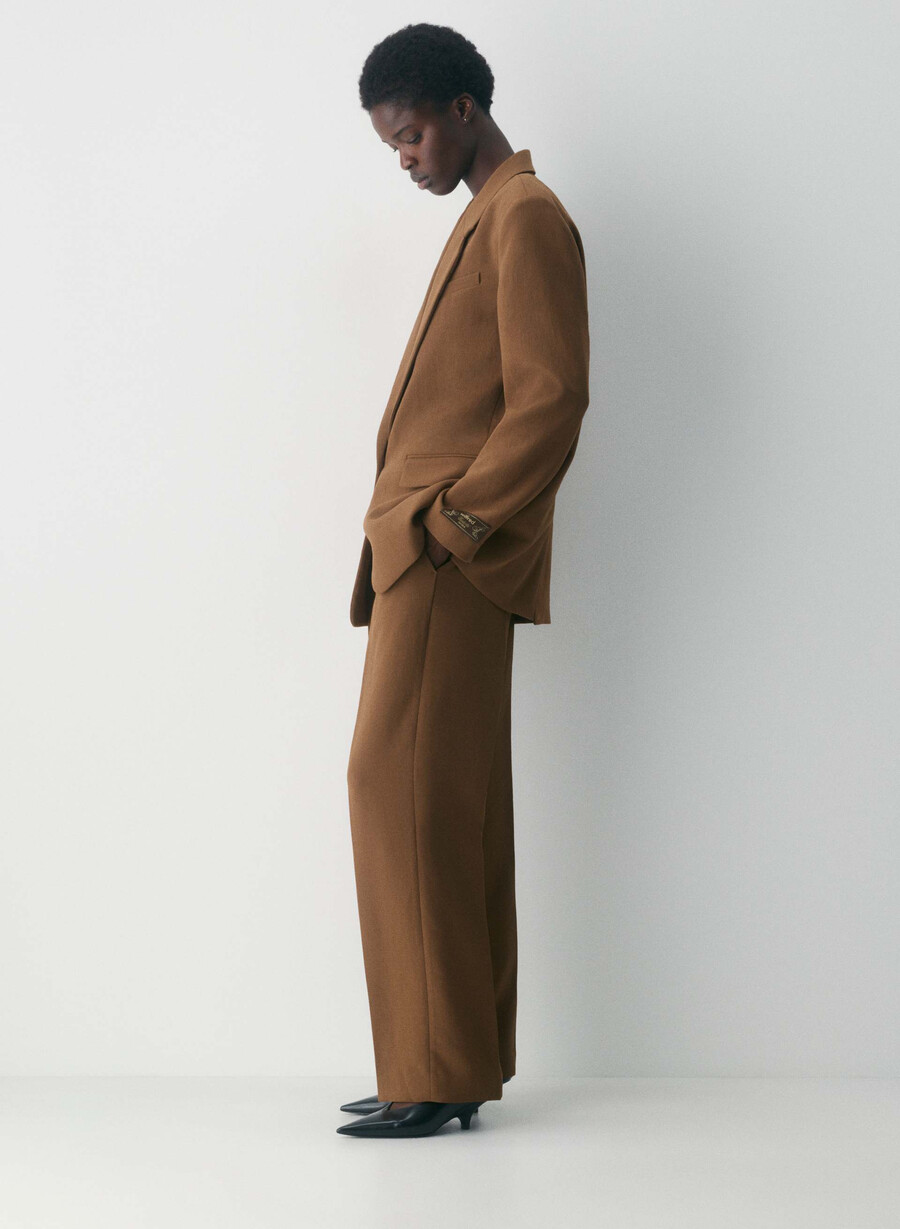 the effortless pant curve-fit lo-rise - crepette marrone cioccolato